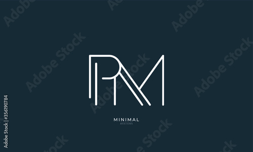 Alphabet letter icon logo PM
