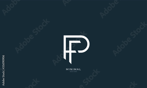 Alphabet letter icon logo PF or FP photo