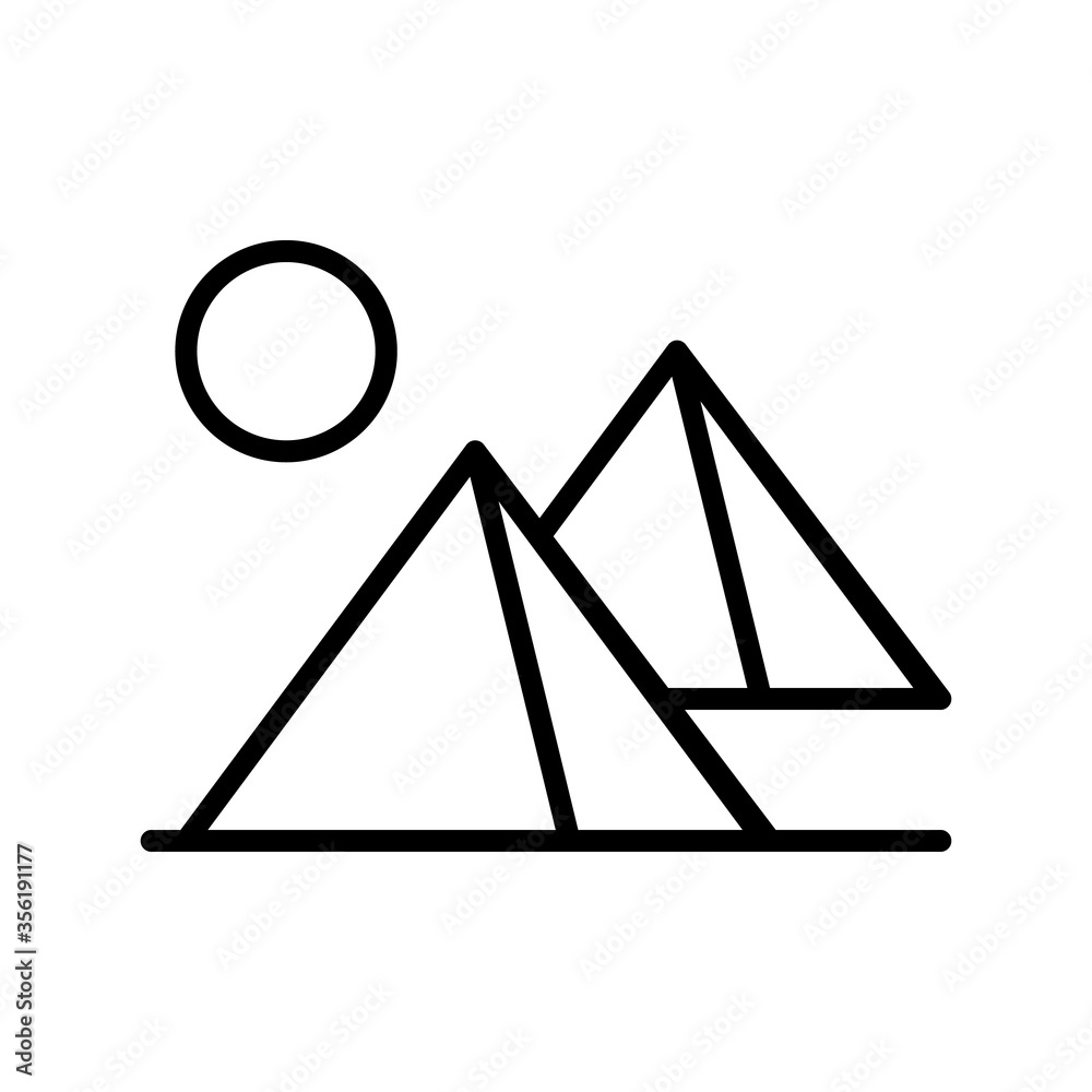 Desert, pyramid icon. Simple line, outline vector elements of wilderness icons for ui and ux, website or mobile application Desert, pyramid icon. Simple line, outline vector elements of wilderness icons for ui and ux, website or mobile application