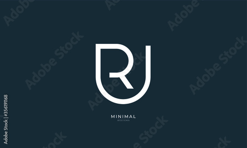 Alphabet letter icon logo RU 