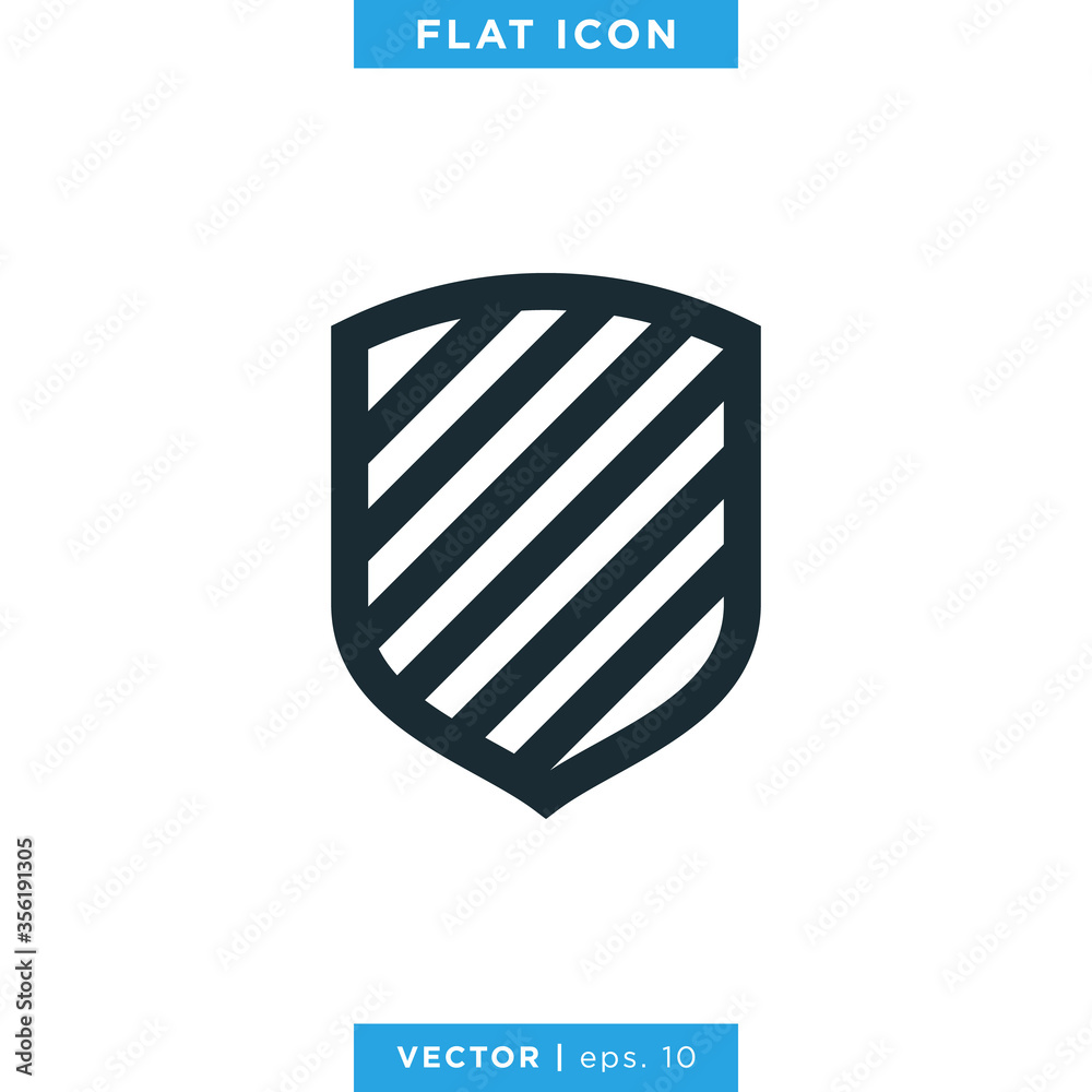 Shield Icon Vector Logo Flat Design Template. Shield Icon Vector Logo Flat Design Template.