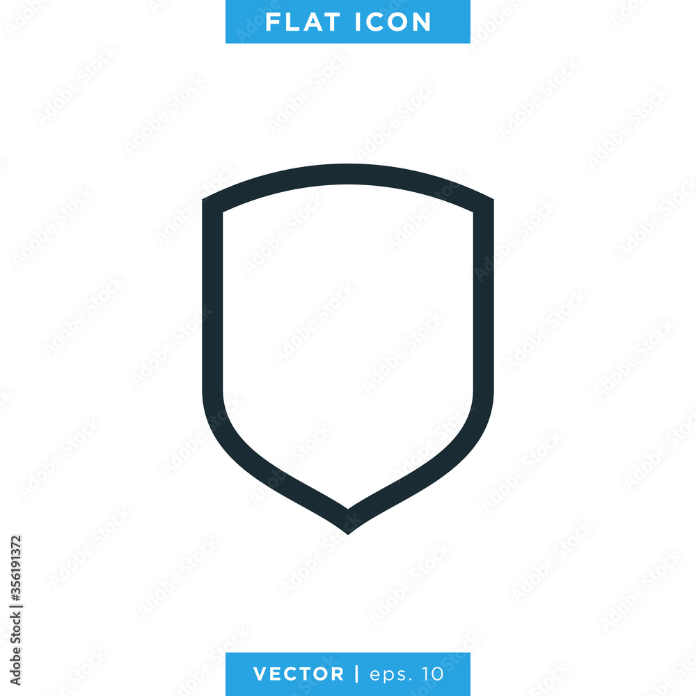 Shield Icon Vector Logo Flat Design Template. Editable stroke Shield Icon Vector Logo Flat Design Template. Editable stroke