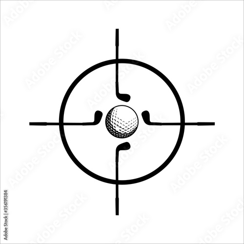 Golf Sport Logo Design Template, Targeting Ball golf logo vector illustration