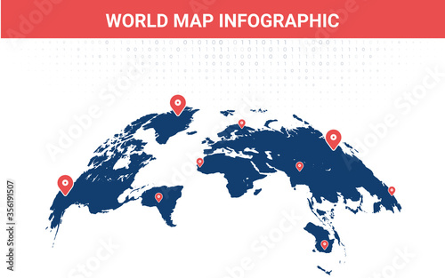 World infographic illustration. Global branch market concept