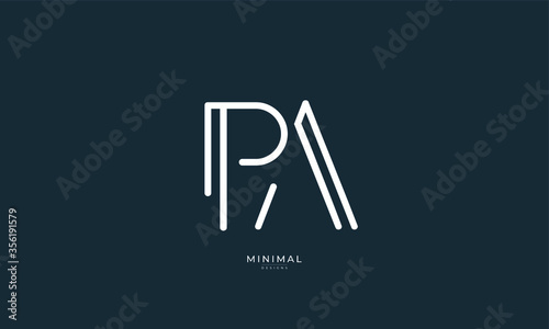 Alphabet letter icon logo PA