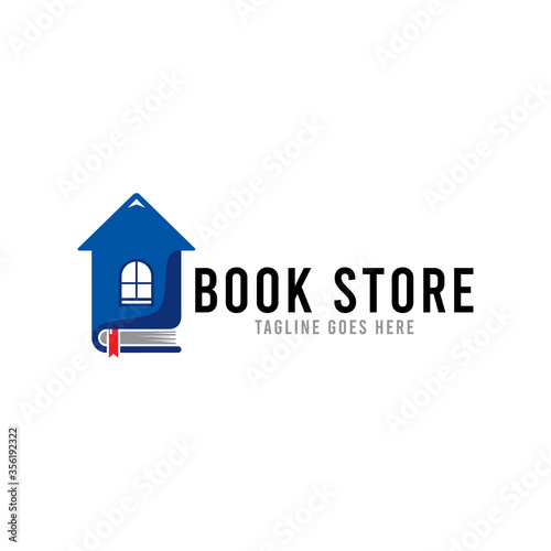 Book store logo icon template. Book logo design symbol education.