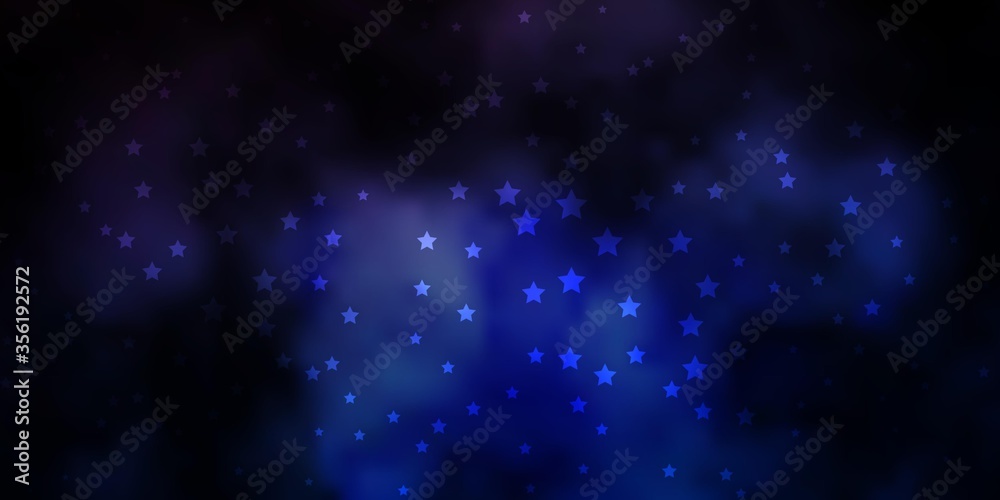 Dark BLUE vector texture with beautiful stars. Decorative illustration with stars on abstract template. Pattern for websites, landing pages.