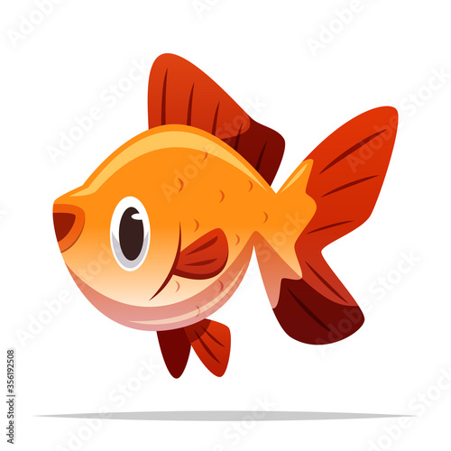 Cartoon fancy goldfish vector isolated illustration