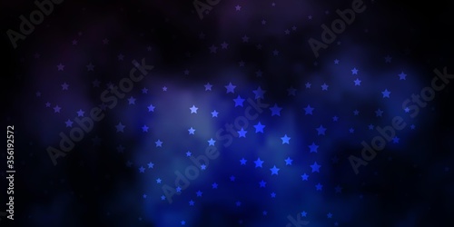 Dark BLUE vector texture with beautiful stars. Decorative illustration with stars on abstract template. Pattern for websites, landing pages.