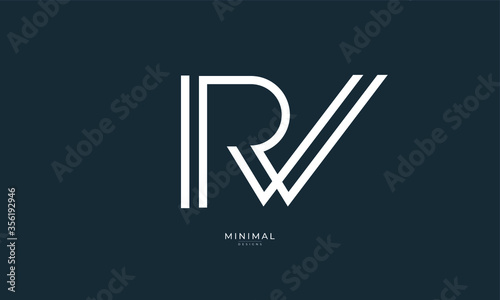 Alphabet letter icon logo RV