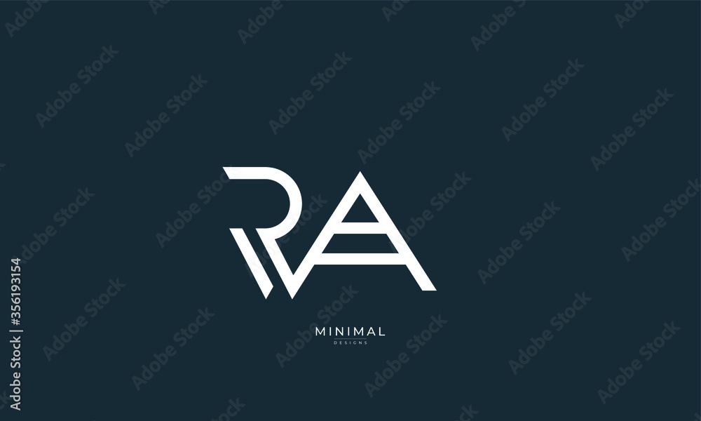 Alphabet letter icon logo RA Alphabet letter icon logo RA