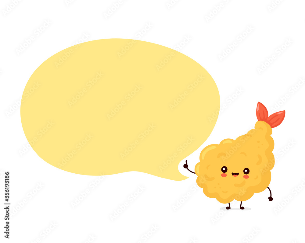 Cute happy funny tempura shrimp Cute happy funny tempura shrimp