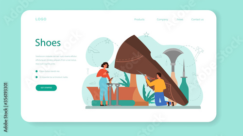 Shoemaker web banner or landing page. Male and female