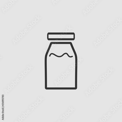 Medicine line bottle icon flat.