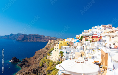Fototapeta Naklejka Na Ścianę i Meble -  beautiful view on Santorini island, Cyclades in Greece