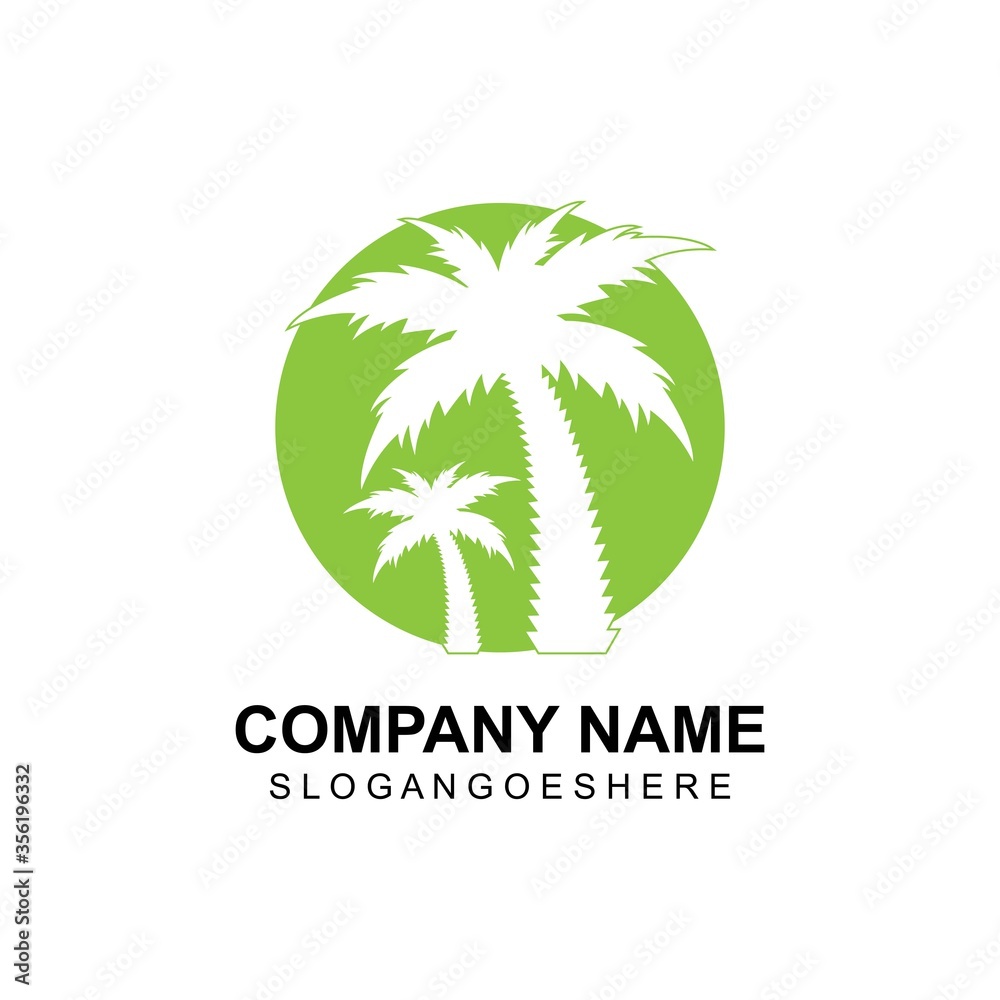 Palm tree summer logo template vector illustration Palm tree summer logo template vector illustration