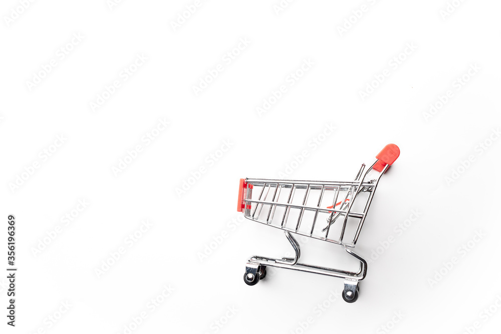 shopping cart four-wheel in red shopping cart four-wheel in red
