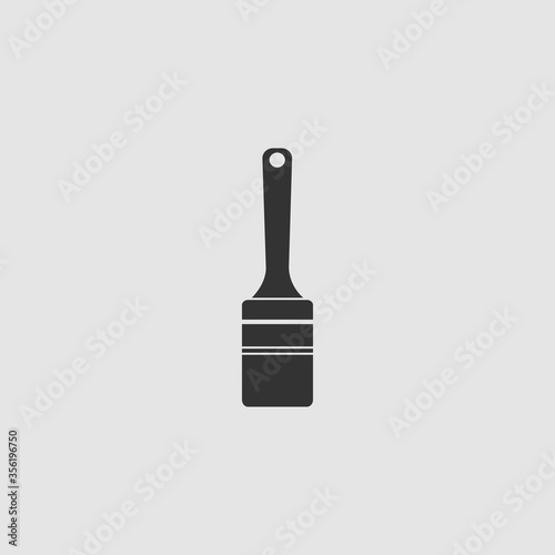 Renovation instrument brush whitewash icon flat.