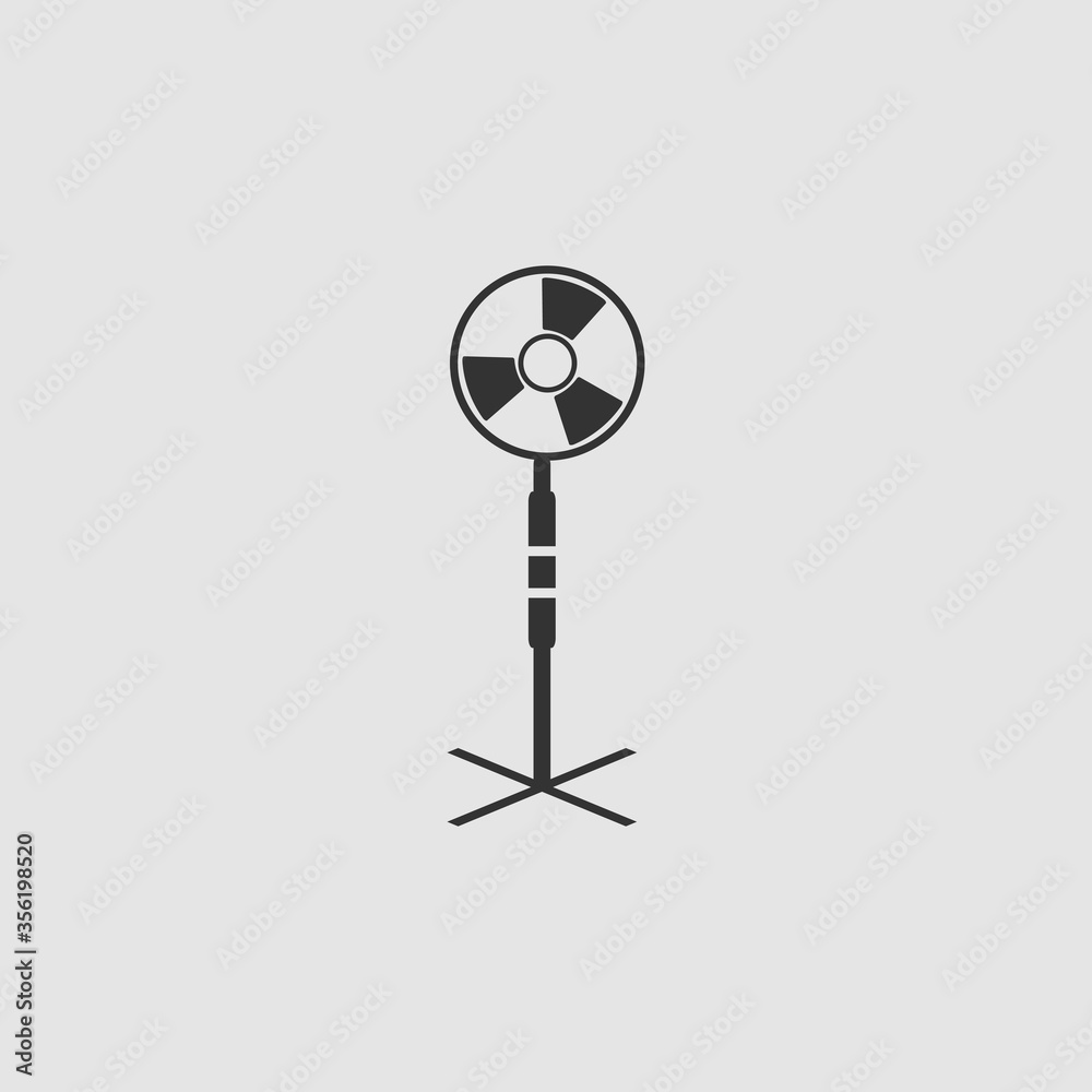 Fan air conditioner icon flat.