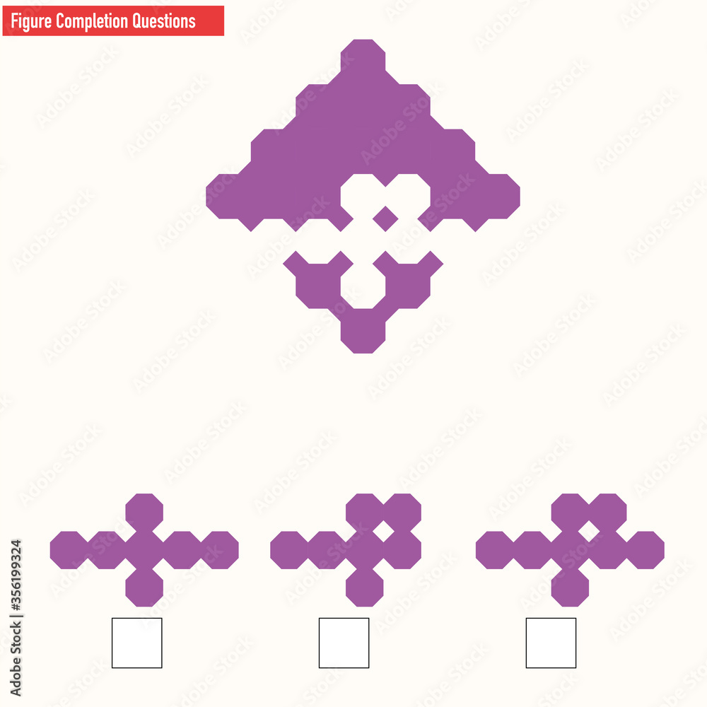 Intelligence puzzle, Find the missing piece, visual intelligence questions, IQ Test
