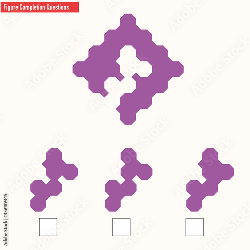 Intelligence puzzle, Find the missing piece, visual intelligence questions, IQ Test