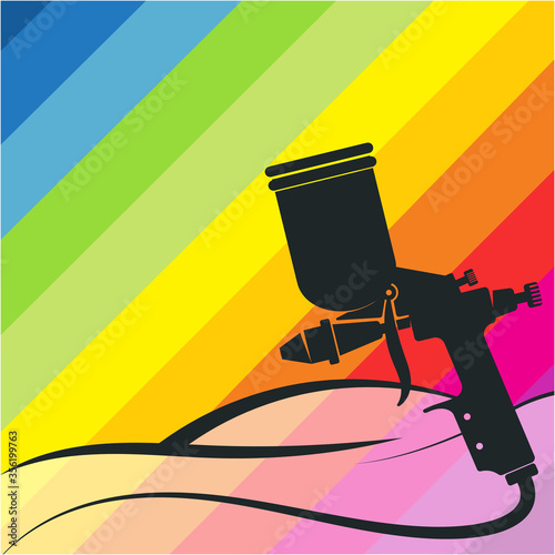 Auto painting garage spray gun color paint design