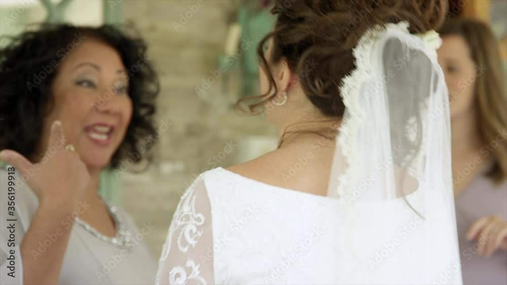 CU R/F Female guests and bride at wedding reception / Dinton, Wiltshire, United Kingdom CU R/F Female guests and bride at wedding reception / Dinton, Wiltshire, United Kingdom