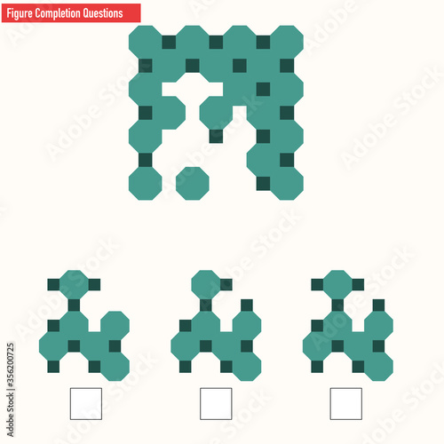 Intelligence puzzle, Find the missing piece, visual intelligence questions, IQ Test
