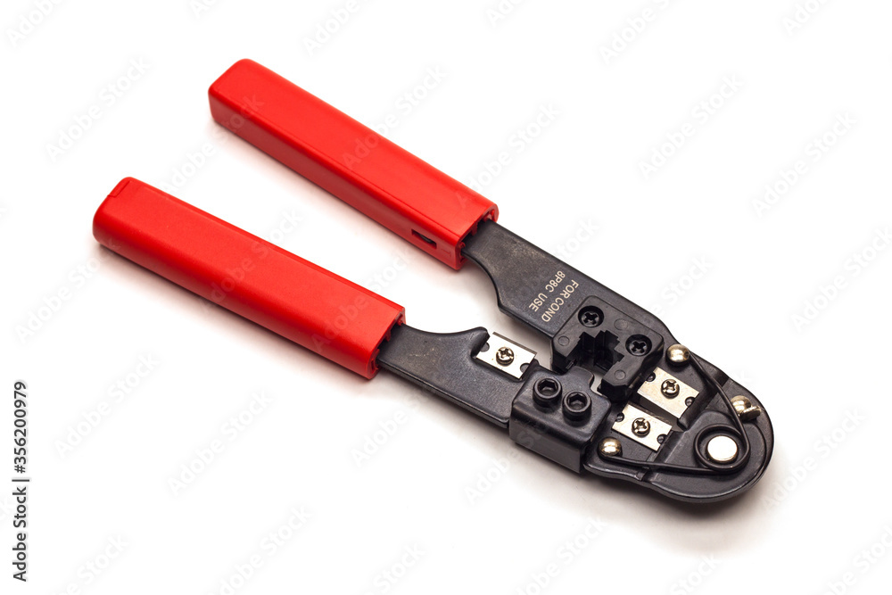 Modular plug crimpers for RJ-45, white backgruond Modular plug crimpers for RJ-45, white backgruond