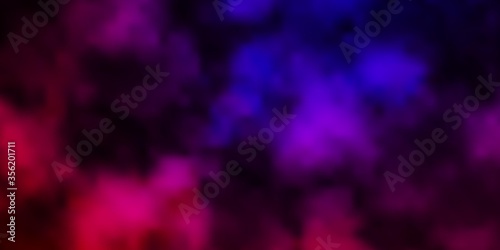 Dark Pink, Blue vector pattern with clouds. Abstract illustration with colorful gradient clouds. Template for websites.