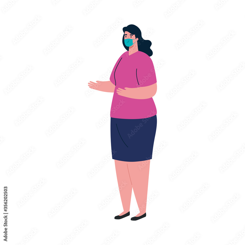 woman avatar with mask design of medical care and covid 19 virus theme Vector illustration woman avatar with mask design of medical care and covid 19 virus theme Vector illustration