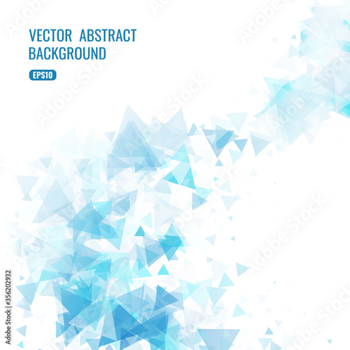 Vector abstract background with a texture of triangles. Geometric dance of figures in the air.