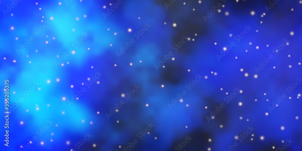 Dark BLUE vector pattern with abstract stars. Blur decorative design in simple style with stars. Pattern for wrapping gifts.