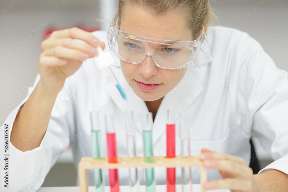 close up of a female laboratory researcher
