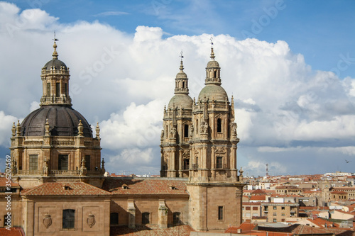 Tower of the New Cathedral of Salamanca in a sunny day