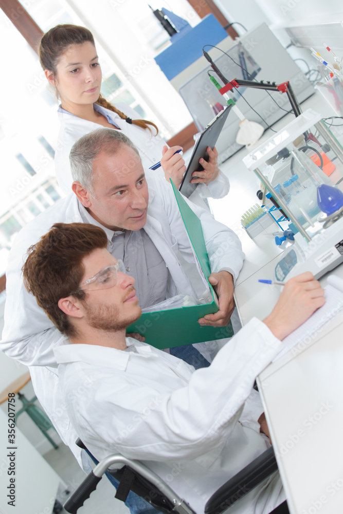 Obraz premium recording the examination