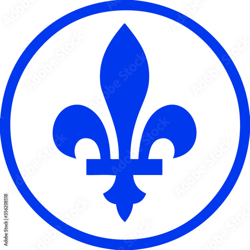 Fleur De Lis Quebec Sign, Vector Illustration.