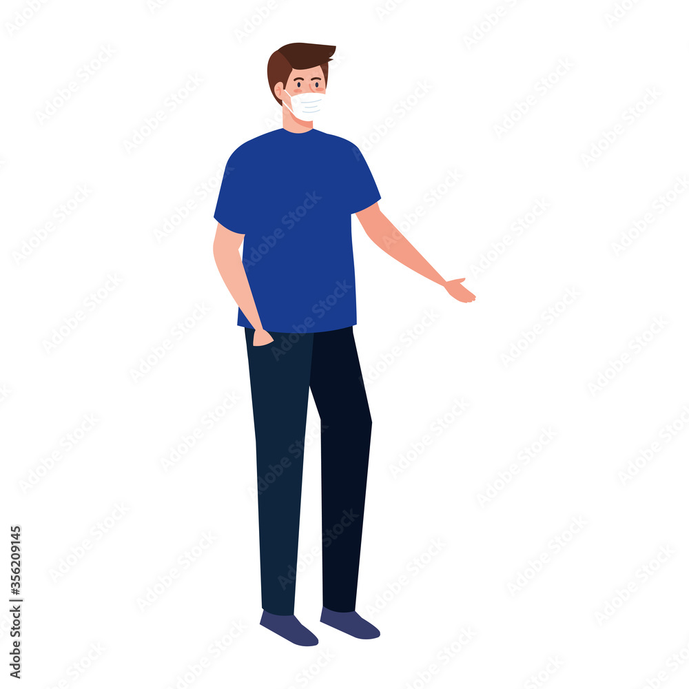 man with mask design of medical care and covid 19 virus theme Vector illustration man with mask design of medical care and covid 19 virus theme Vector illustration