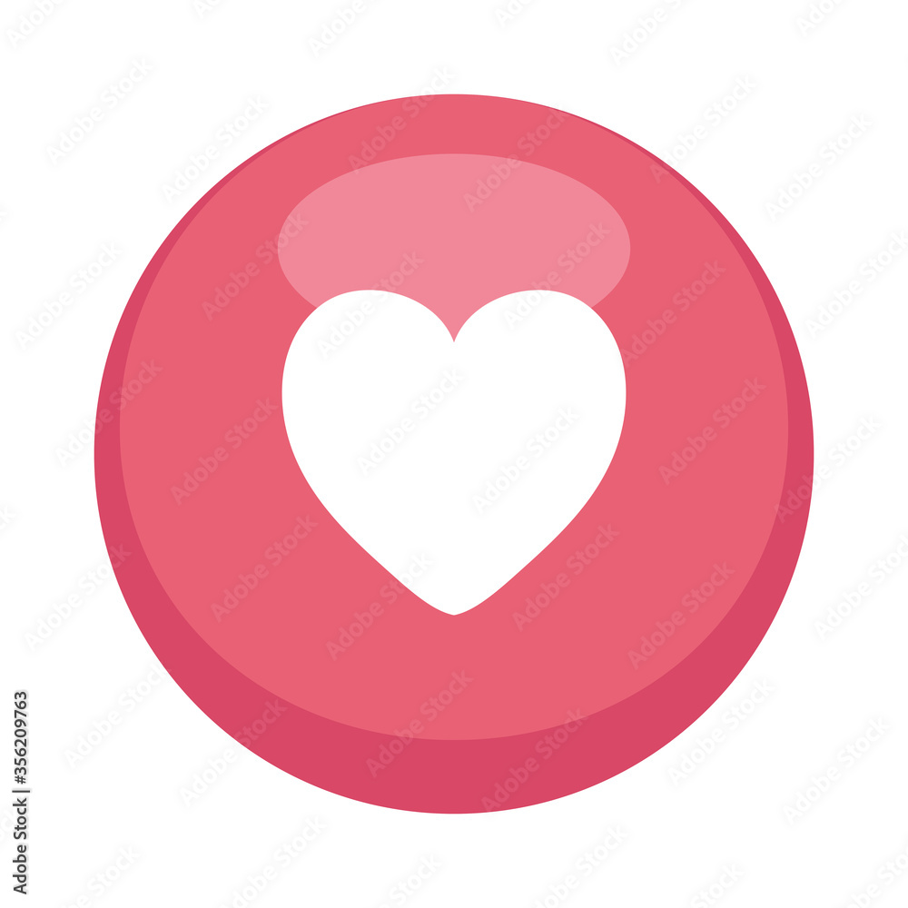 Heart button icon design of love passion and romantic theme Vector illustration