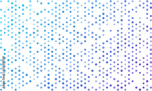pink, blue vector banner with hexagons. Abstract background in halftone style with colored gradient.
