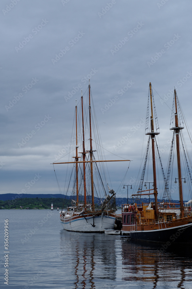 Yachts in a fjord.