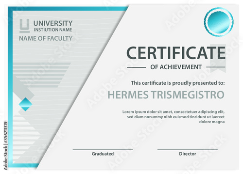 Certificate or diplomat - blue & grey