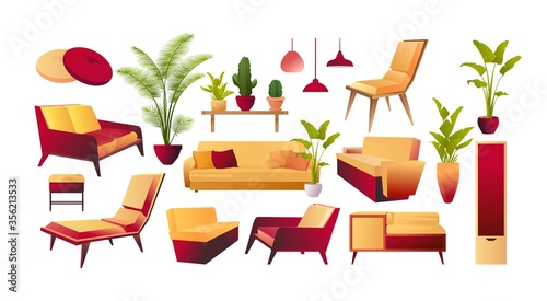 Set of furniture elements design