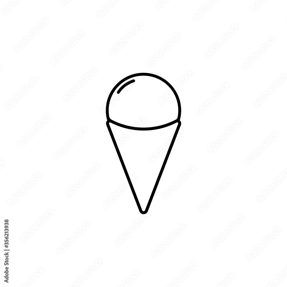 Ice Cream icon, graphic design template, outline style, vector illustration Ice Cream icon, graphic design template, outline style, vector illustration
