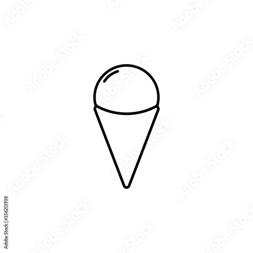 Ice Cream icon, graphic design template, outline style, vector illustration