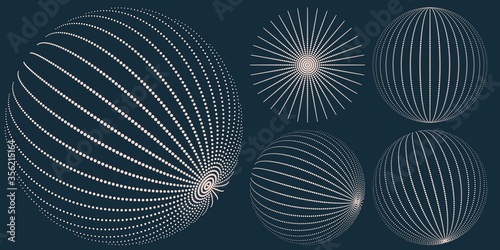 3D sphere grid. Technology and science concept. Abstract vector illustration.