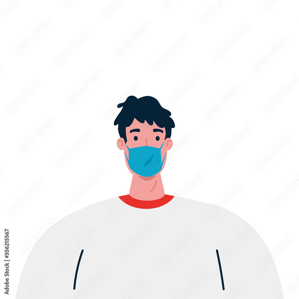 man avatar with mask design of medical care and covid 19 virus theme Vector illustration man avatar with mask design of medical care and covid 19 virus theme Vector illustration
