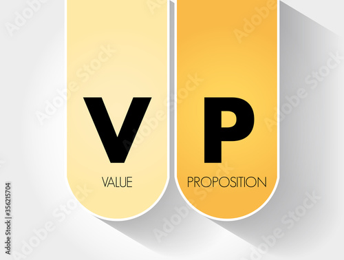VP - Value Proposition acronym, business concept background