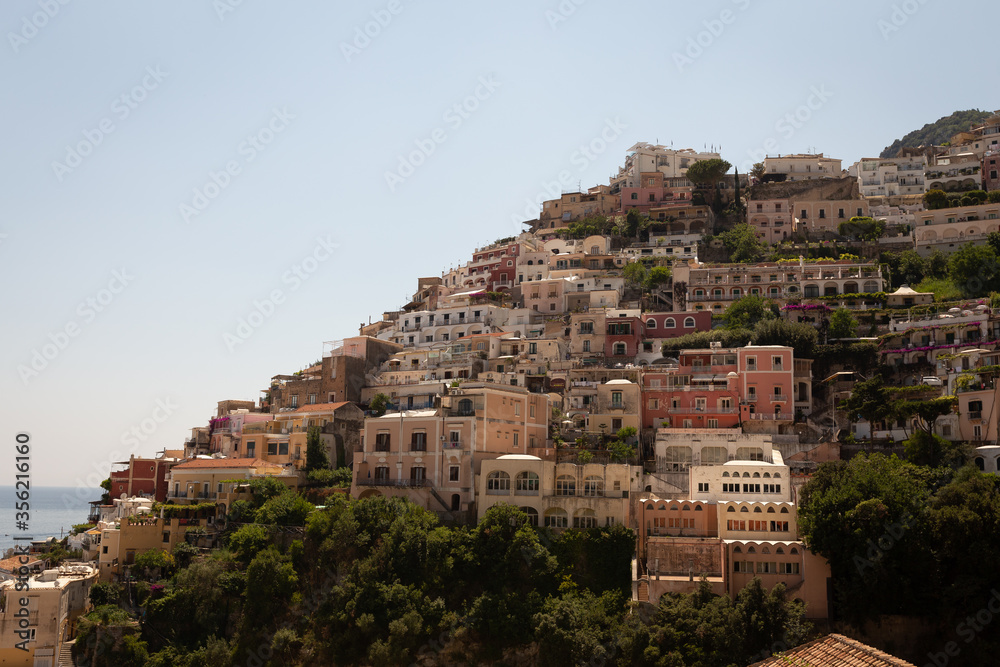 View of Positano, Italy, Europe. Beautiful seaside houses.