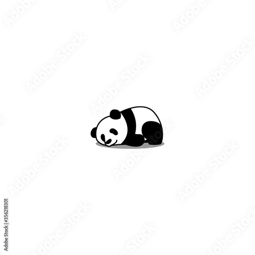 Lazy Panda sleeping cartoon, vector illustration